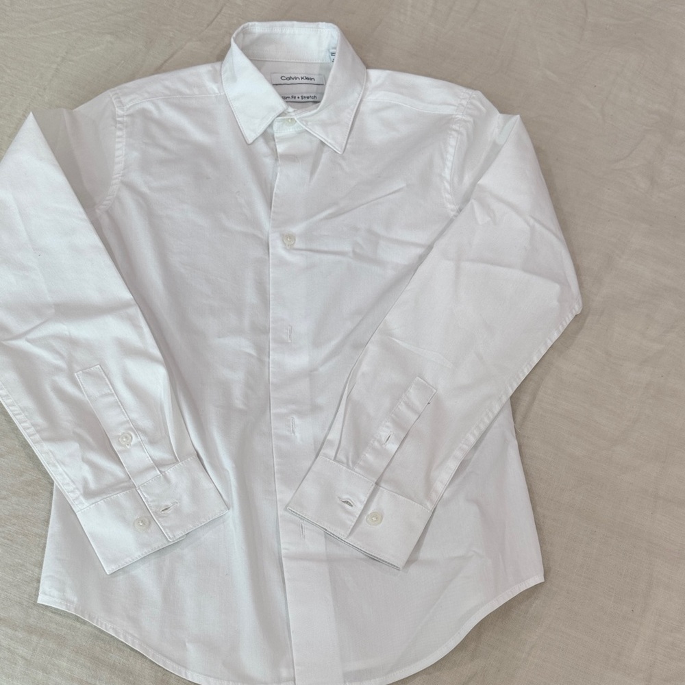 Calvin Klein boys Crisp White Dress Shirt